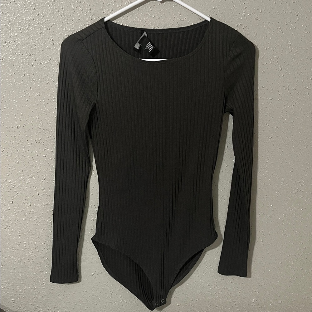 Forever 21 Charcoal Ribbed Bodysuit